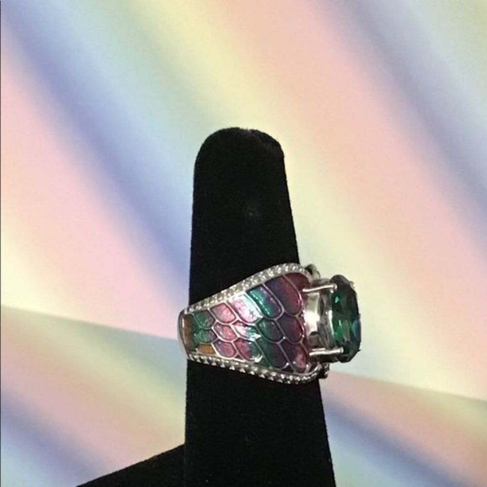 Sterling Silver‎ Mystic Topaz Ring with Italian Enamel - Picture 6 of 12